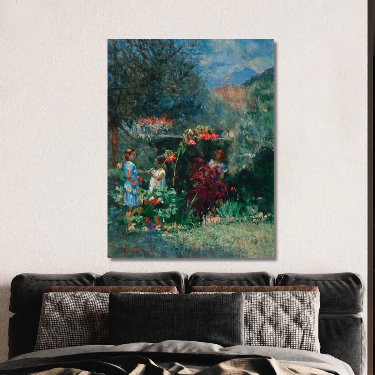 Three Girls In The Garden Eliseu Visconti evs74 canvas print 