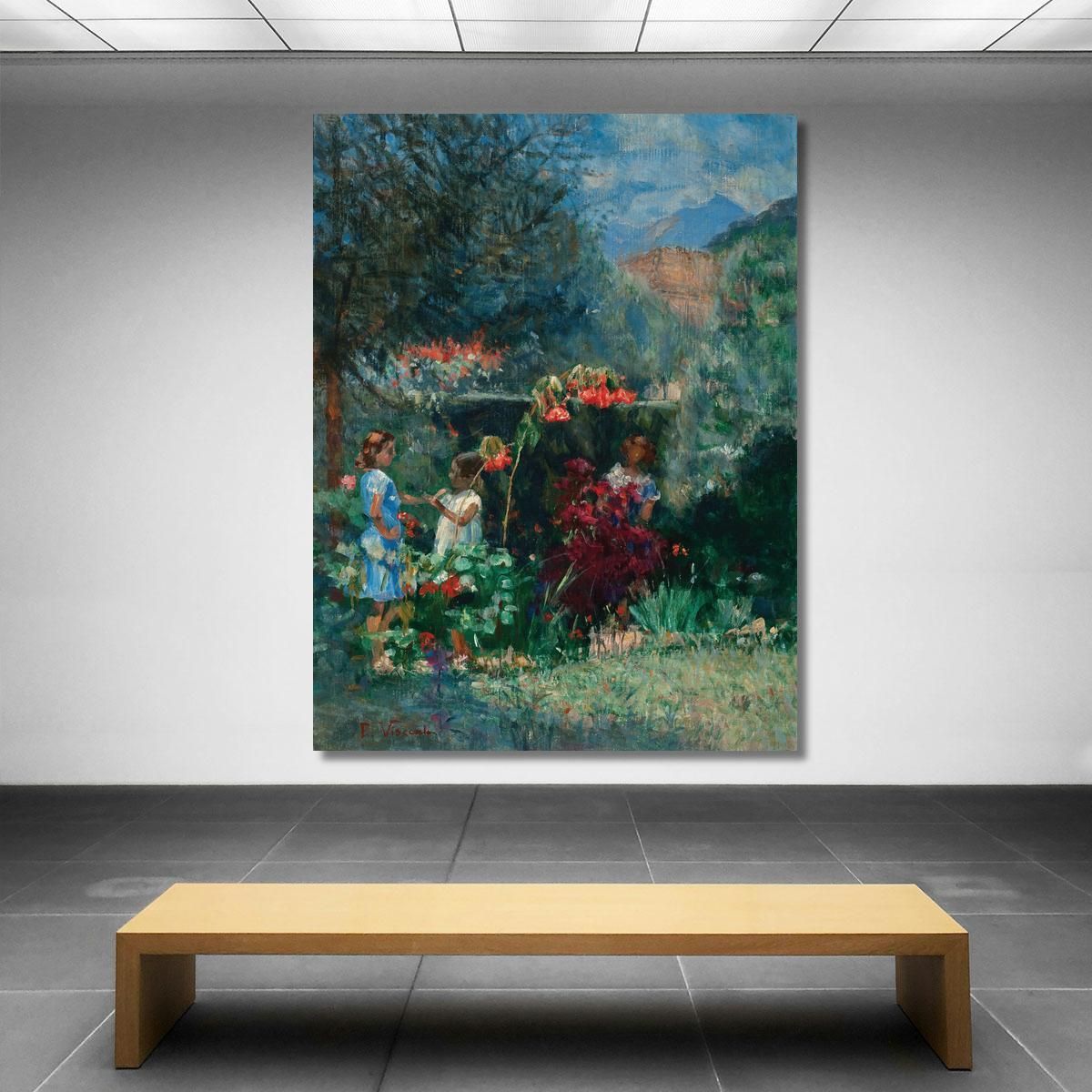 Three Girls In The Garden Eliseu Visconti evs74 canvas print 