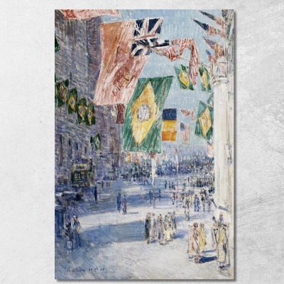 Avenue Of The Allies Brazil Belgium Frederick Childe Hassam fch2 canvas print 