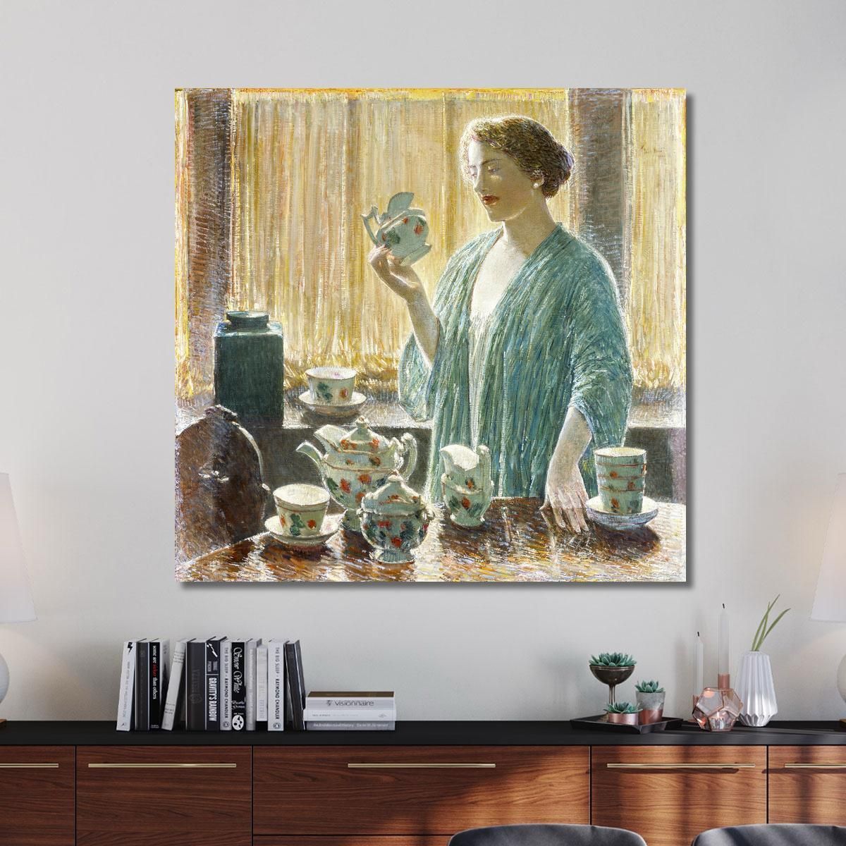 Strawberry Tea Set Frederick Childe Hassam fch16 canvas print 