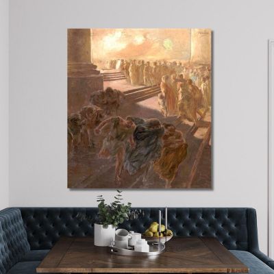 Driving The Merchants Out Of The Temple Gaetano Previati gpr10 canvas print 
