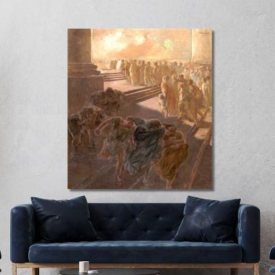 Driving The Merchants Out Of The Temple Gaetano Previati gpr10 canvas print 