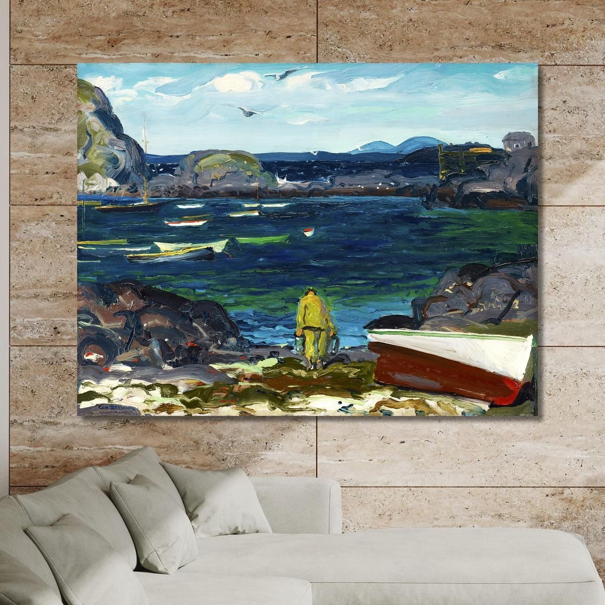 The Harbor Monhegan Coast Maine George Bellows gbl21 canvas print 