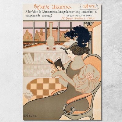 New Year'S Wish From Octave Uzanne For The Year Georges de Feure gdf10 canvas print 