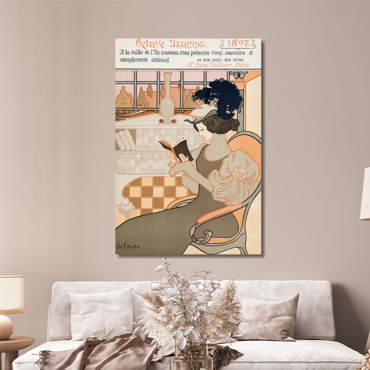 New Year'S Wish From Octave Uzanne For The Year Georges de Feure gdf10 canvas print 