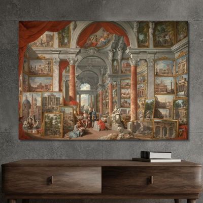 Gallery Of Views Of Modern Rome Giovanni Paolo Pannini gpp9 canvas print 