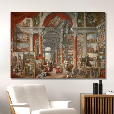 Gallery Of Views Of Modern Rome Giovanni Paolo Pannini gpp9 canvas print 