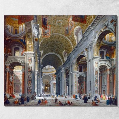 Interior Of Saint Peter'S Rome Giovanni Paolo Pannini gpp12 canvas print 