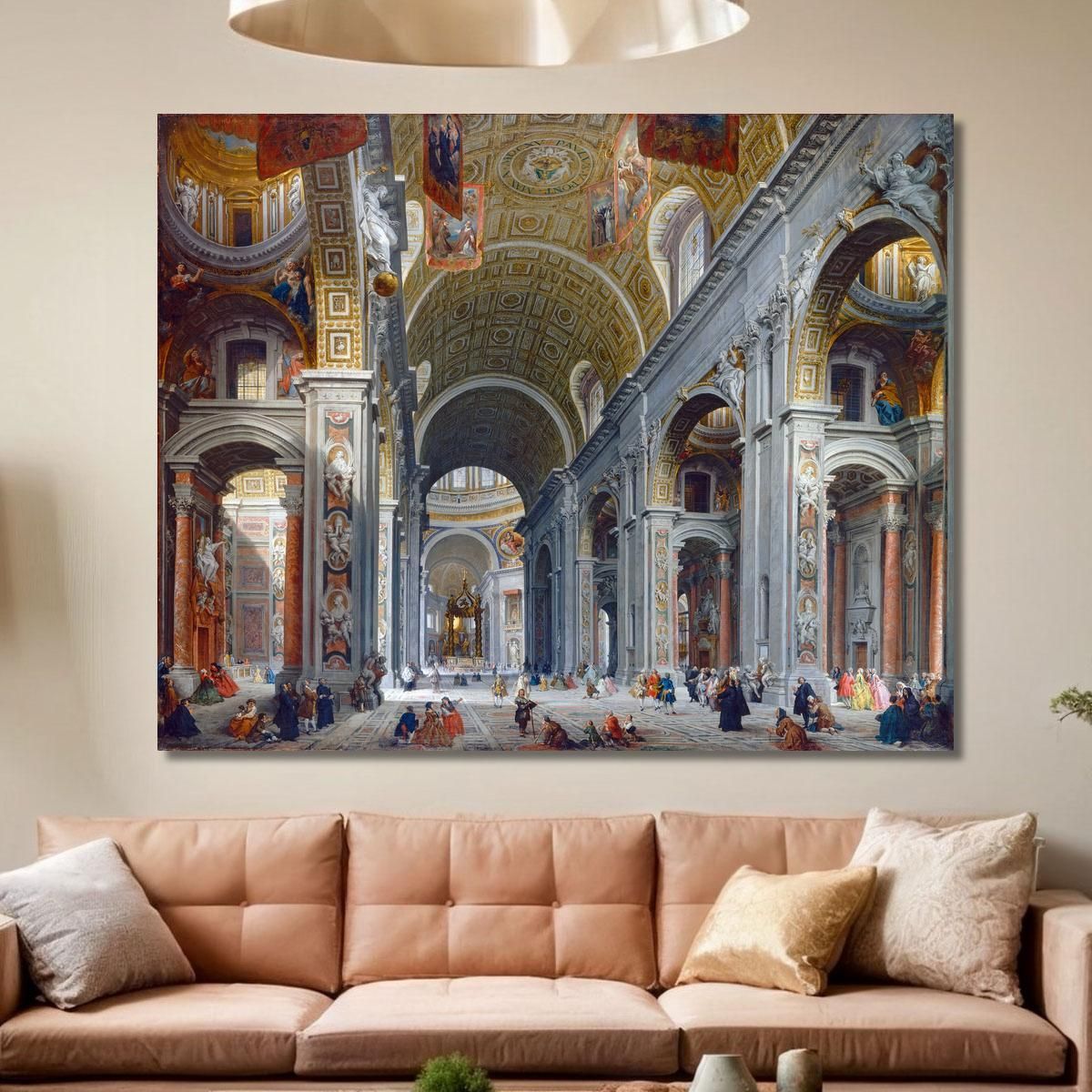 Interior Of Saint Peter'S Rome Giovanni Paolo Pannini gpp12 canvas print 