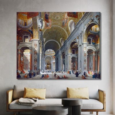 Interior Of Saint Peter'S Rome Giovanni Paolo Pannini gpp12 canvas print 