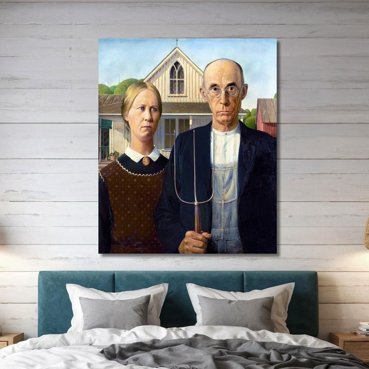 American Gothic Grant Wood gwo1 canvas print 