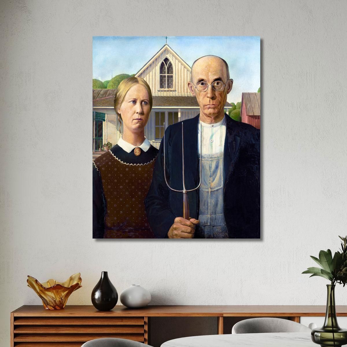 American Gothic Grant Wood gwo1 canvas print 