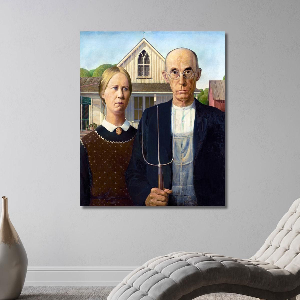 American Gothic Grant Wood gwo1 canvas print 