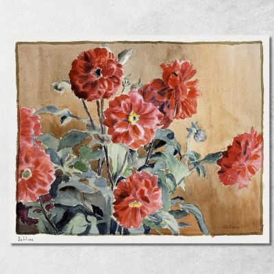 Dahlias 1915 Hannah Borger Overbeck hbo6 canvas print 