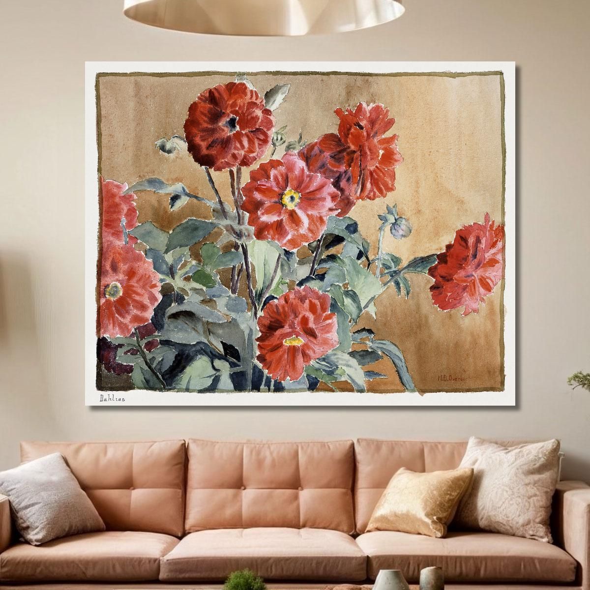 Dahlias 1915 Hannah Borger Overbeck hbo6 canvas print 
