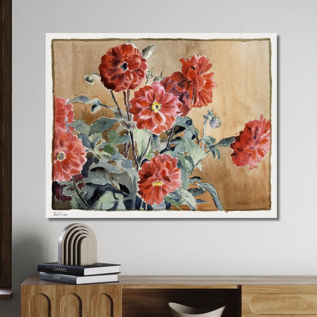 Dahlias 1915 Hannah Borger Overbeck hbo6 canvas print 