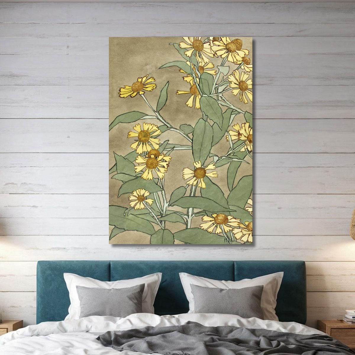 Daisies With Orange Center And Yellow Petals Hannah Borger Overbeck hbo7 canvas print 