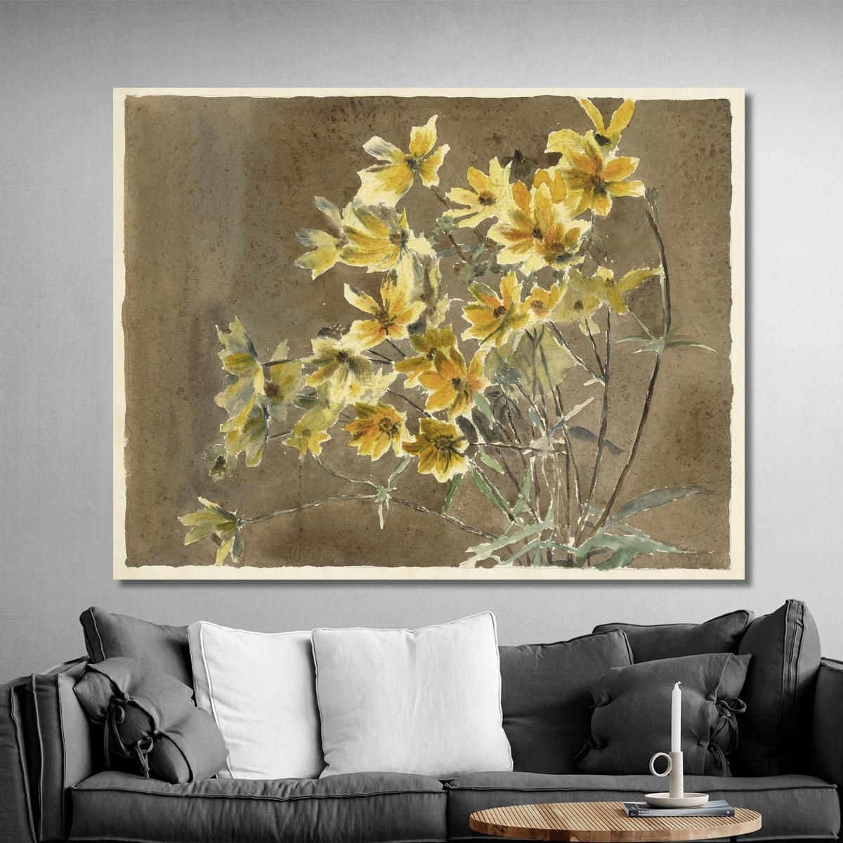 Yellow Flower With Border Hannah Borger Overbeck hbo20 canvas print 