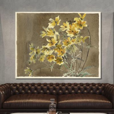 Yellow Flower With Border Hannah Borger Overbeck hbo20 canvas print 