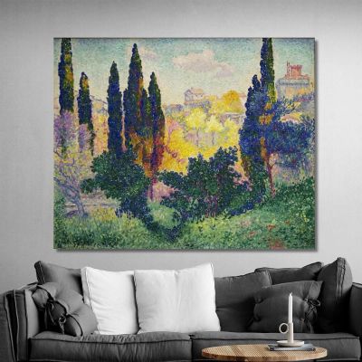 The Cypresses In Cagnes Henri Edmond Cross hec7 canvas print 