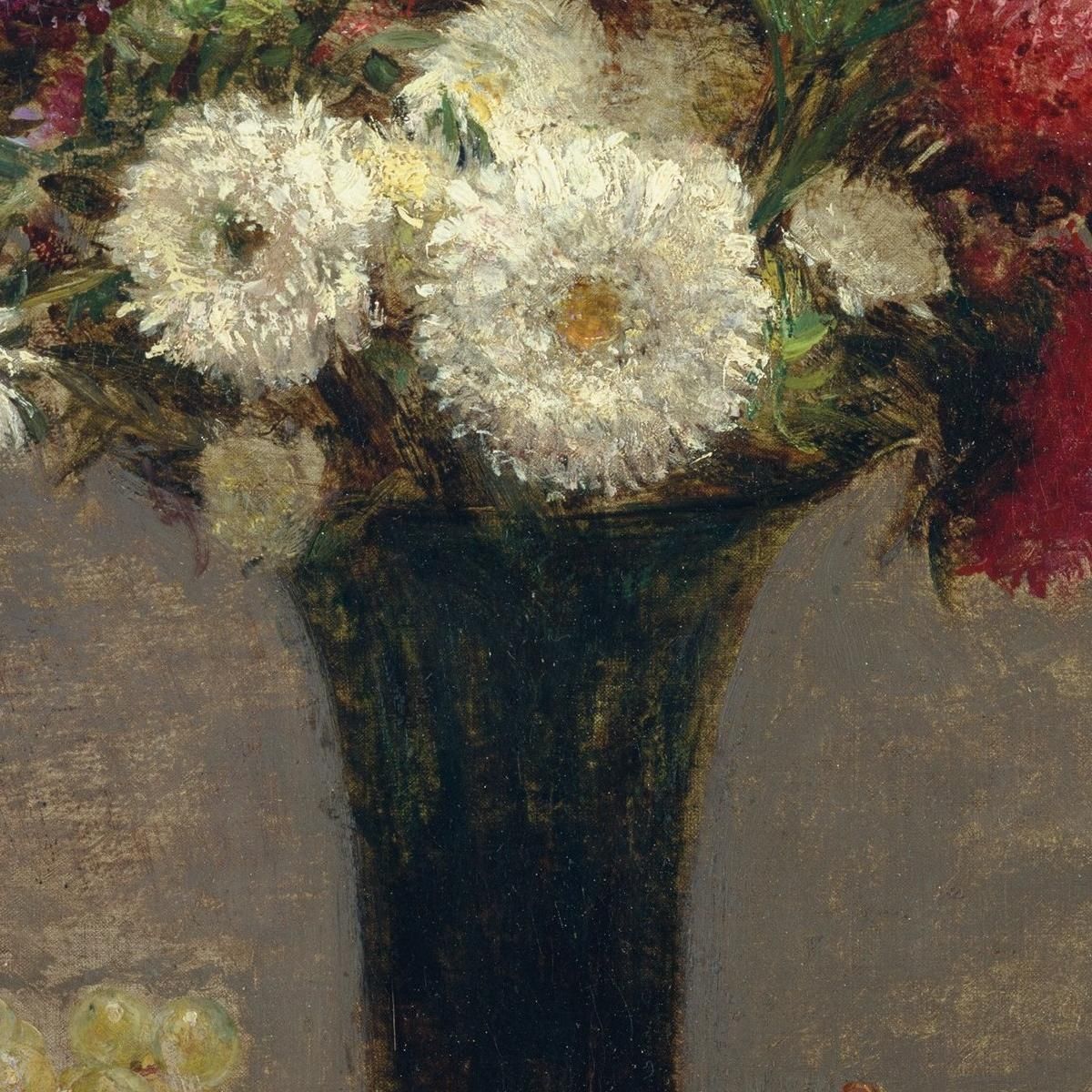 Asters And Fruit On A Table Henri Fantin-Latou hfl1 canvas print
