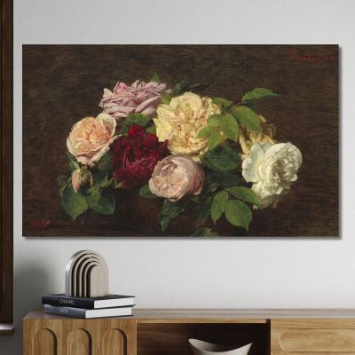 Beautiful Rose Henri Fantin-Latou hfl6 canvas print 