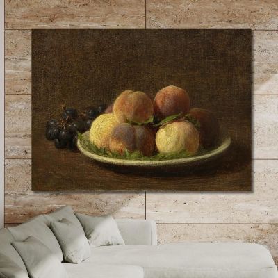 Peaches And Grapes Henri Fantin-Latou hfl9 canvas print 