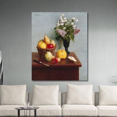 Still Life With Flowers And Fruit Henri Fantin-Latou hfl20 canvas print 