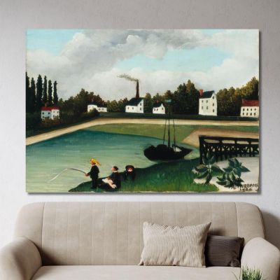 View Of The Quai D Ivry Near The Port À L Anglais Seine Henri Rousseau hrs47 canvas print 