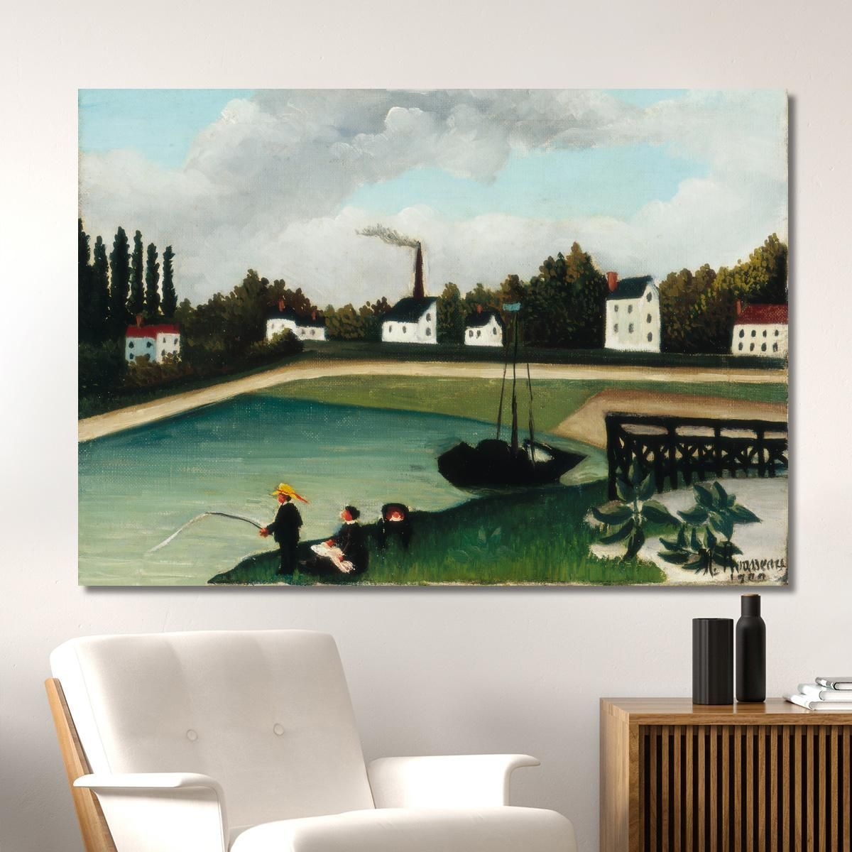 View Of The Quai D Ivry Near The Port À L Anglais Seine Henri Rousseau hrs47 canvas print 