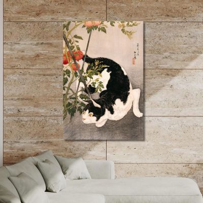 Black Cat And Tomato Plant Hiroaki Takahashi htk2 canvas print 
