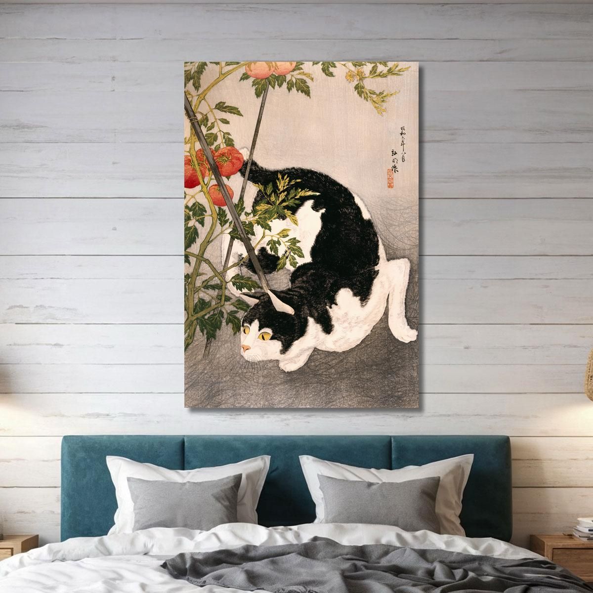 Black Cat And Tomato Plant Hiroaki Takahashi htk2 canvas print 