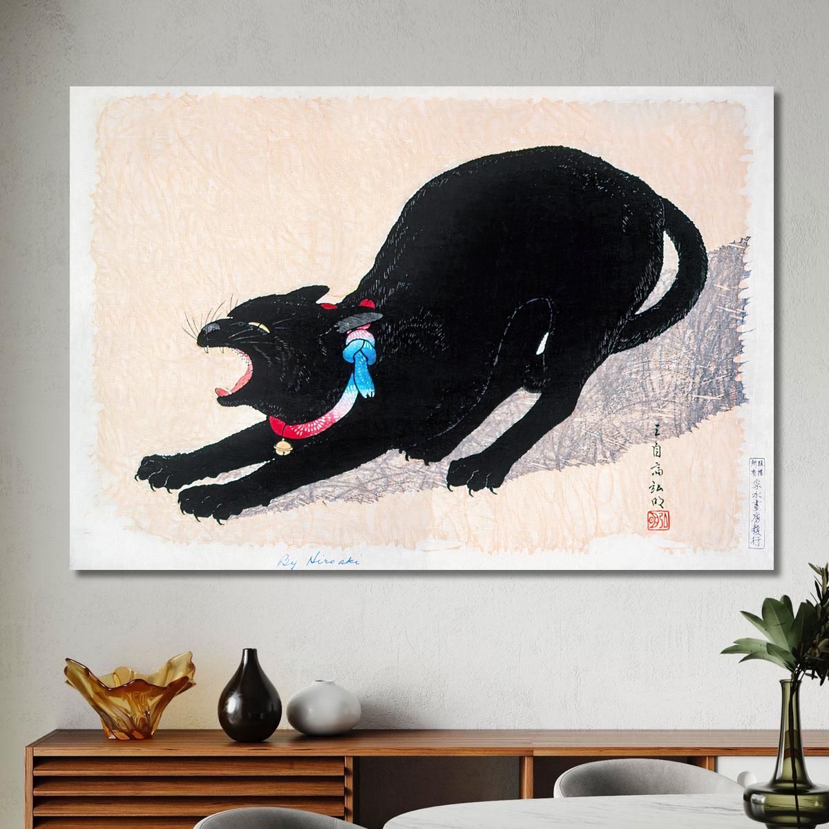Black Cat Hissing Hiroaki Takahashi htk3 canvas print 