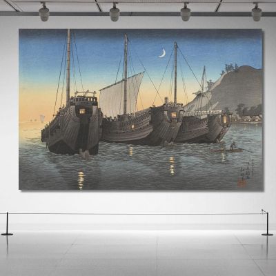 Junks In Inatori Bay Izu Hiroaki Takahashi htk13 canvas print 