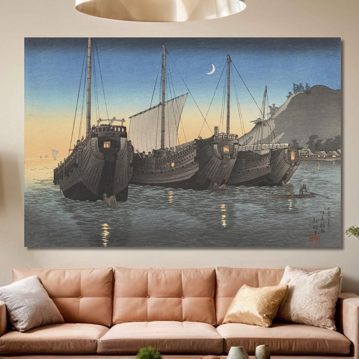 Junks In Inatori Bay Izu Hiroaki Takahashi htk13 canvas print 