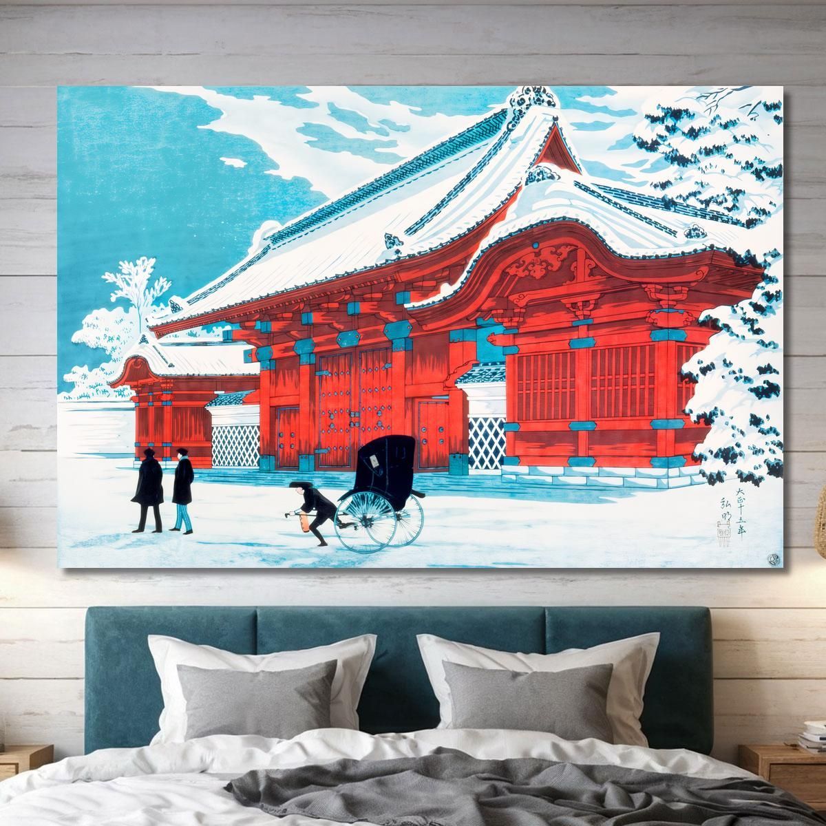 The Red Gate Of Hongo In Snow Hiroaki Takahashi htk41 canvas print 