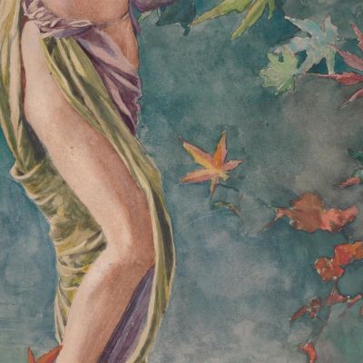 Autumn Scattering Leaves John La Farge jlf2 canvas print