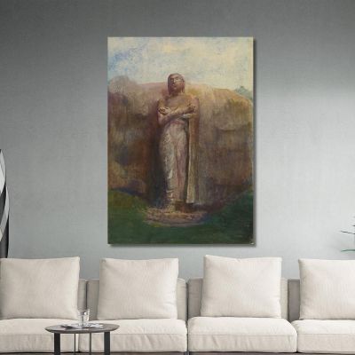Colossal Statue Of Ananda Near The Ruined City Of Pollanarua Ceylon John La Farge jlf6 canvas print 