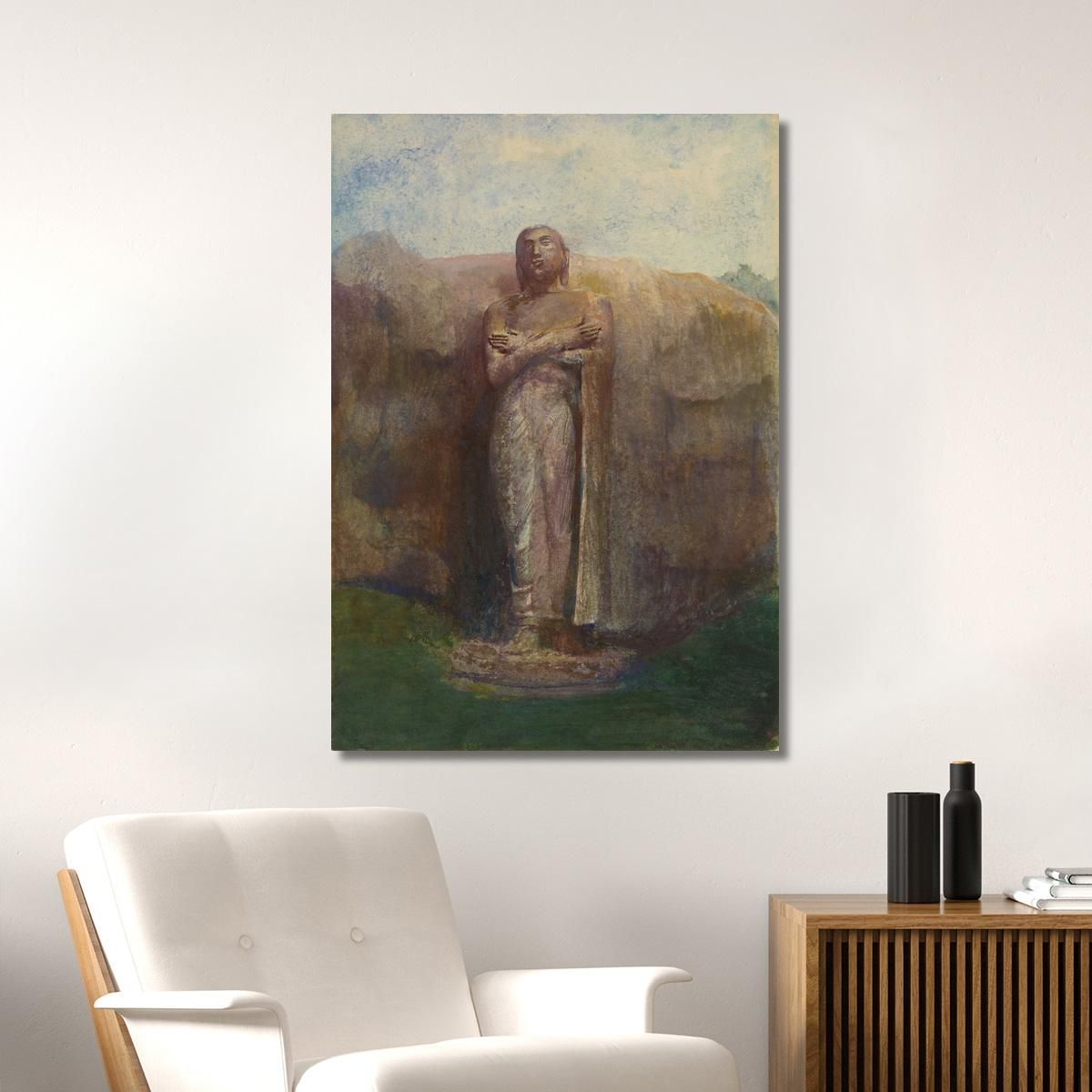 Colossal Statue Of Ananda Near The Ruined City Of Pollanarua Ceylon John La Farge jlf6 canvas print 