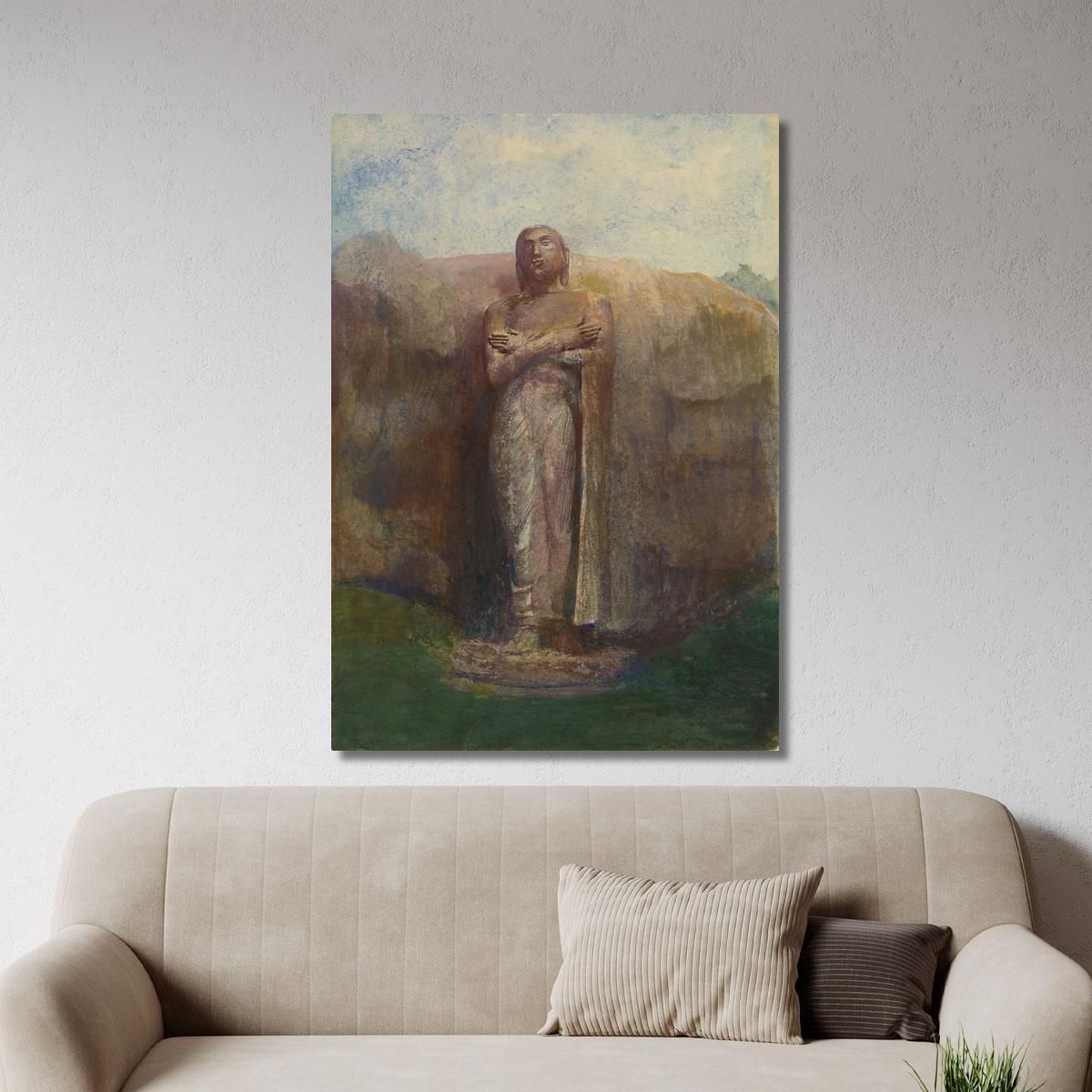 Colossal Statue Of Ananda Near The Ruined City Of Pollanarua Ceylon John La Farge jlf6 canvas print 