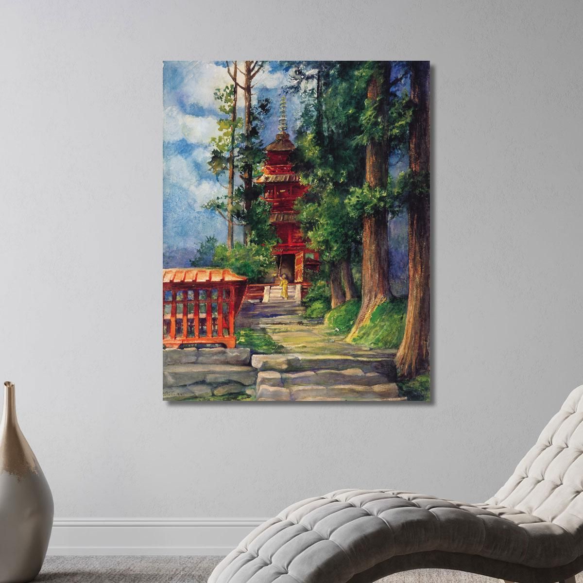 Red Pagoda Nikko  John La Farge jlf24 canvas print 