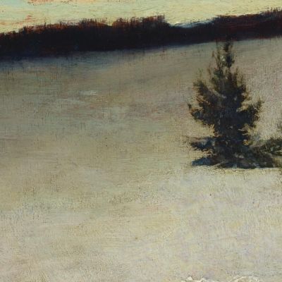 Snow Field Morning Roxbury John La Farge jlf25 canvas print