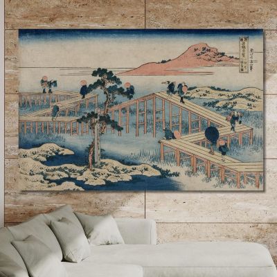 An Ancient Picture Of The Eight Part Bridge In Mikawa Province katsushika hokusai khk2 canvas print 