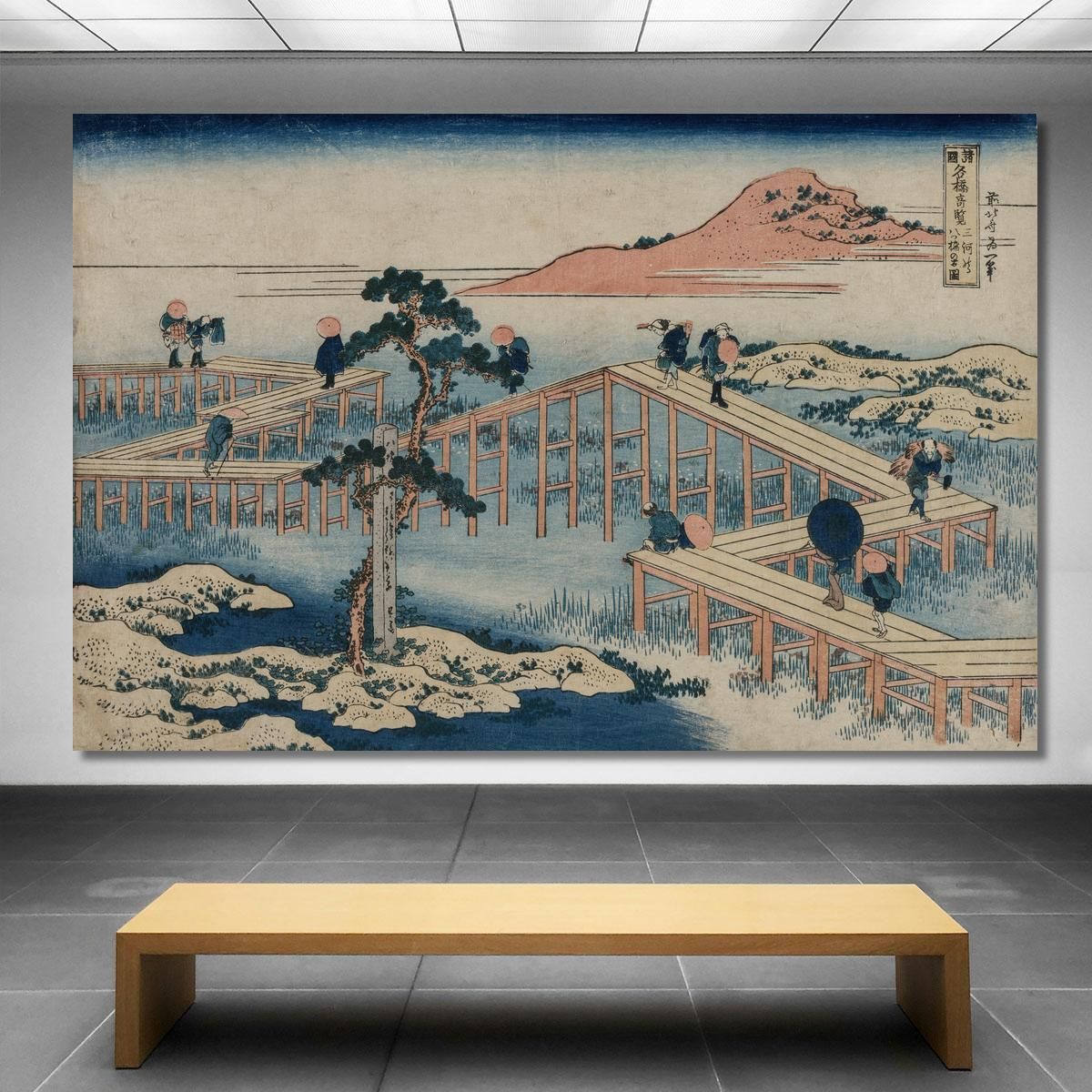 An Ancient Picture Of The Eight Part Bridge In Mikawa Province katsushika hokusai khk2 canvas print 