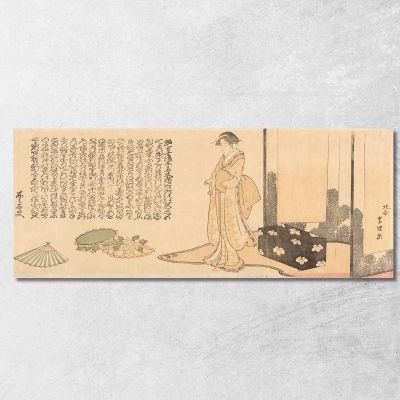 Geisha Preparing For Performance katsushika hokusai khk19 canvas print 