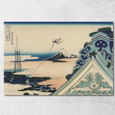 Honganji At Asakusa In Edo katsushika hokusai khk24 canvas print 