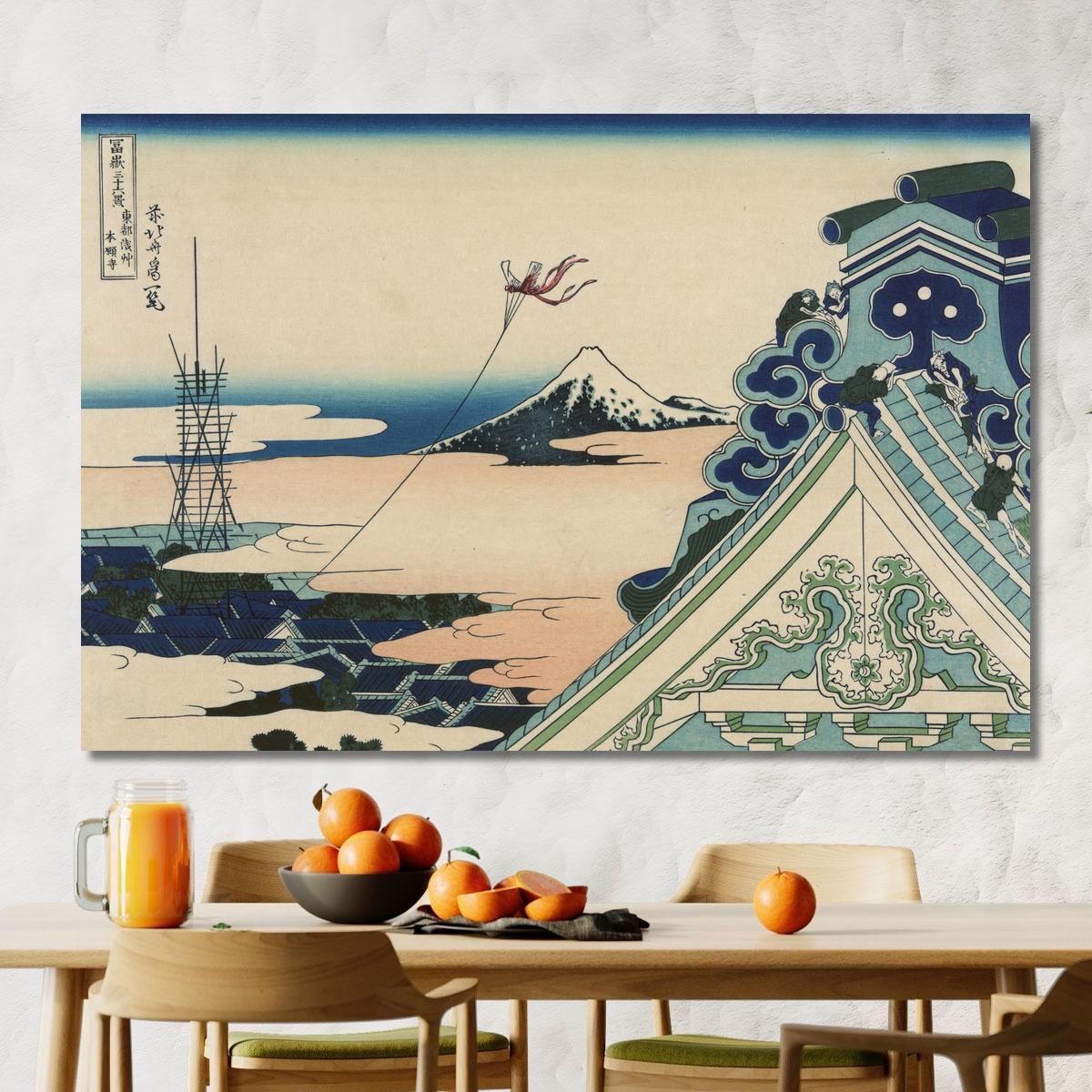 Honganji At Asakusa In Edo katsushika hokusai khk24 canvas print 