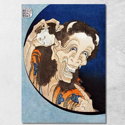 Laughing Demoness katsushika hokusai khk36 canvas print 