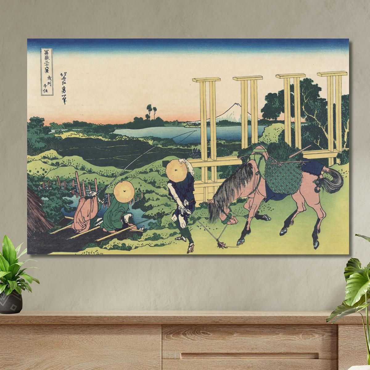 Senju And Musashi Province katsushika hokusai khk60 canvas print 