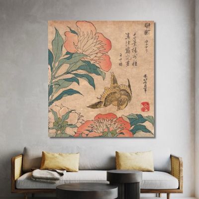 Shakuyaku Kana Ari 2 katsushika hokusai khk62 canvas print 